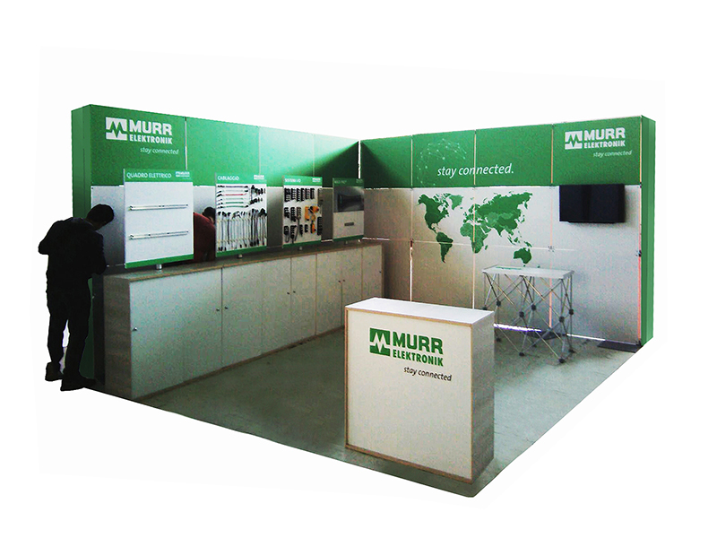 Montaje de stand de exposición Quadra Mono 2 Fastand accessori stand fiera