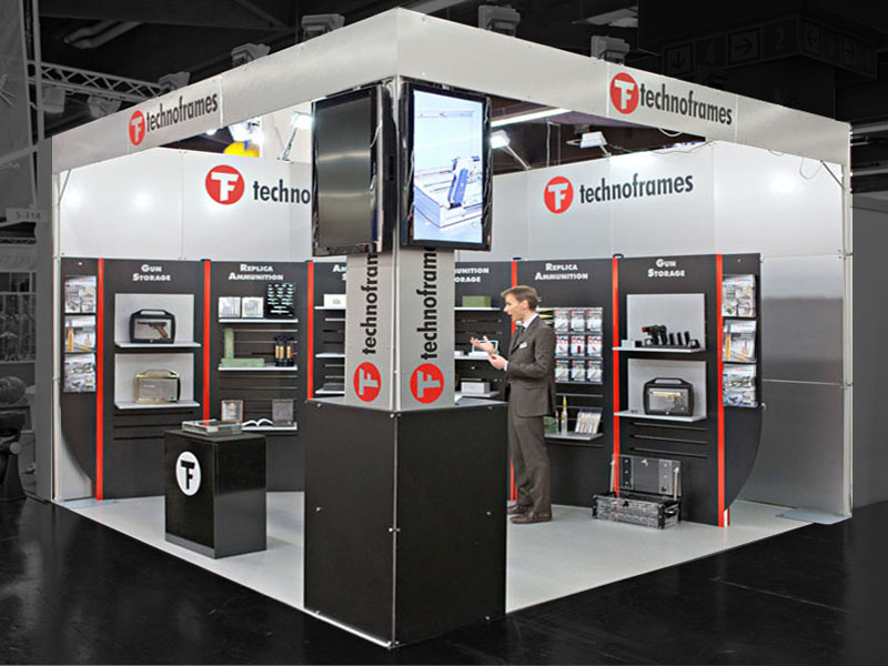 Montaje de stand de exposición Quadra Mono 14 Fastand accessori stand fiera