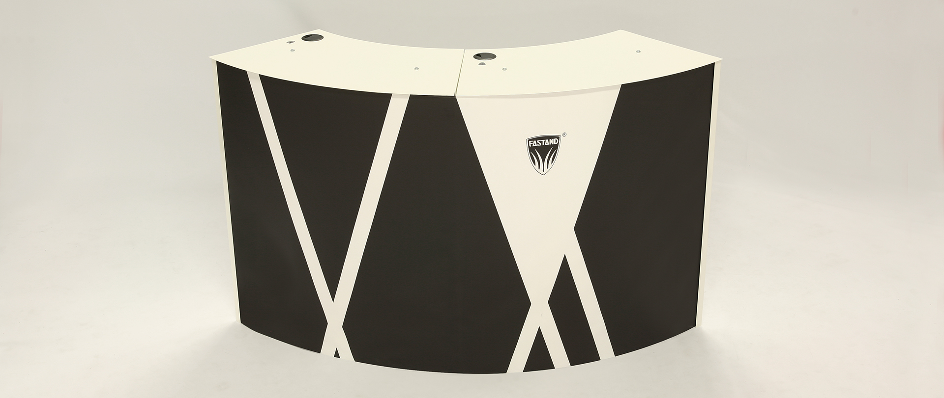 mostrador modular, de forma circular 