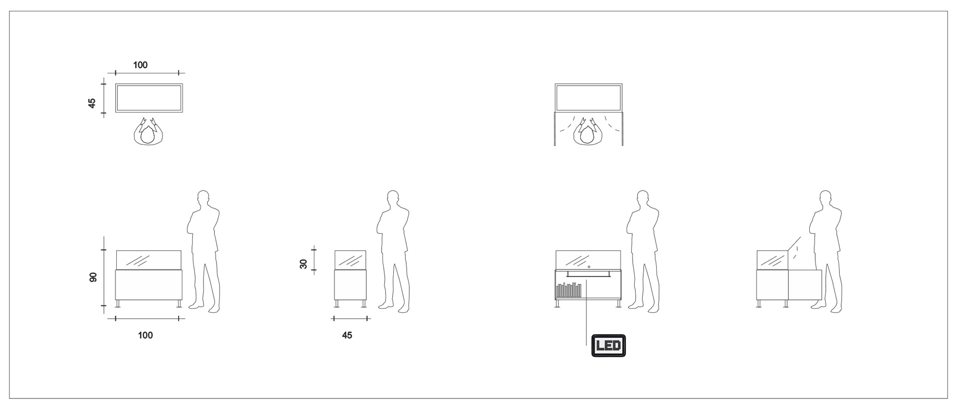 hidra Vitrina LED Hidra, con manual de montaje