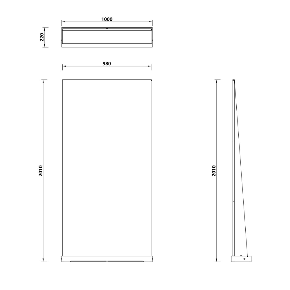VELO100 medidas del expositor roll-up