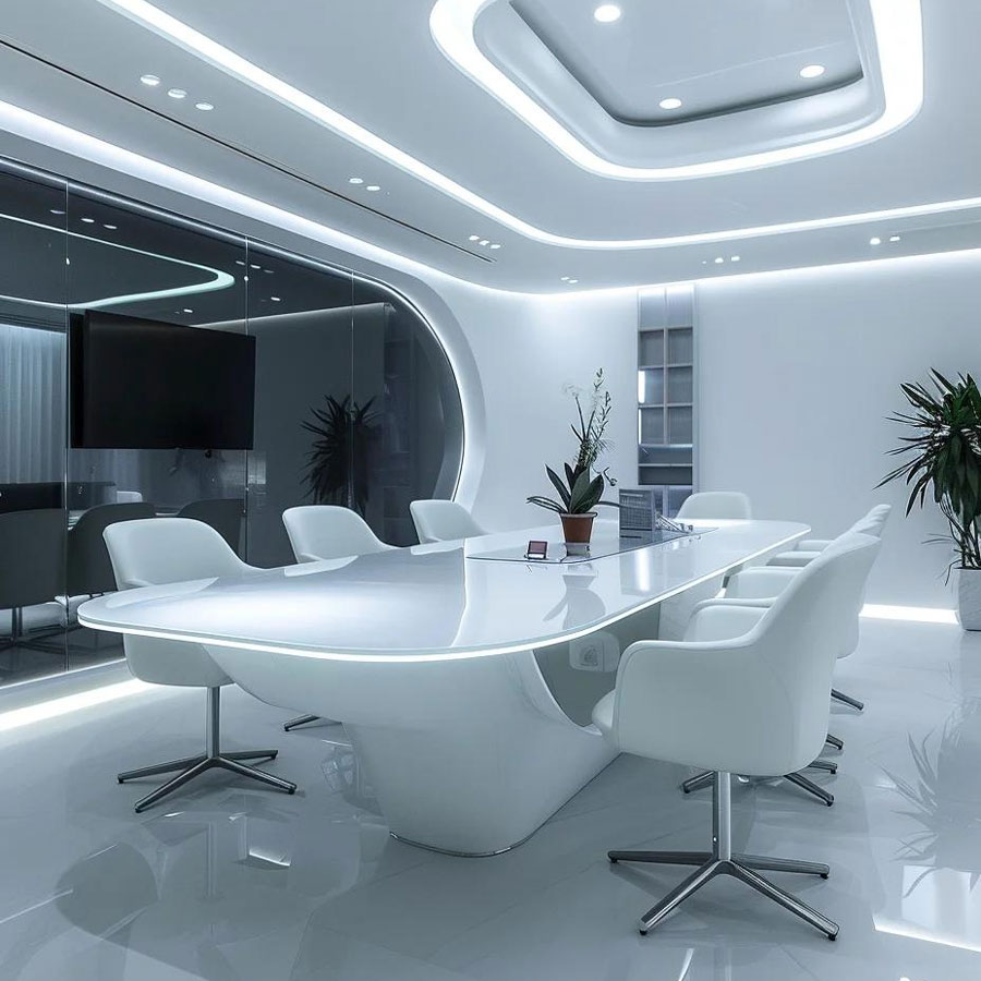 Stand de exposición con estanterías y nichos de exposición