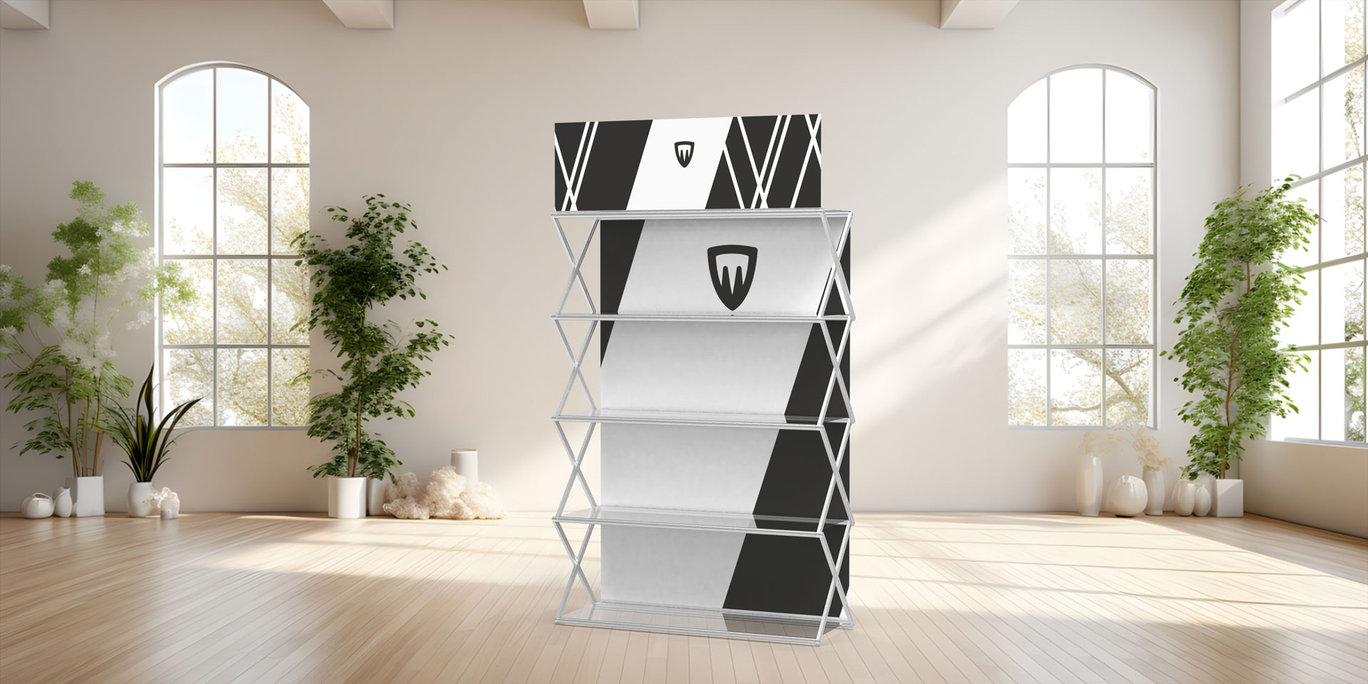 expositor de estantes portátil